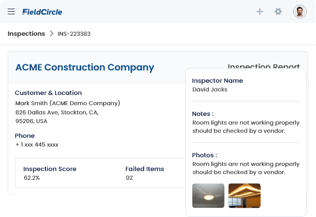Inspection Score and Failed Item Reports