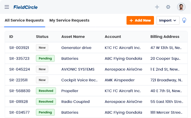 Service request management