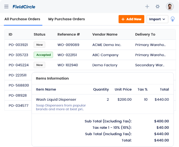 Vendor and Purchase Order Management