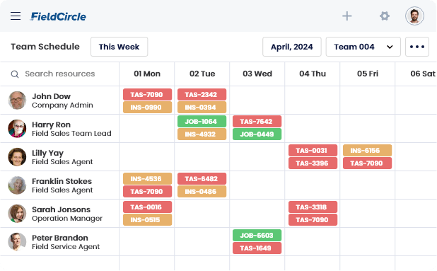 Calendar based scheduling and dispatch