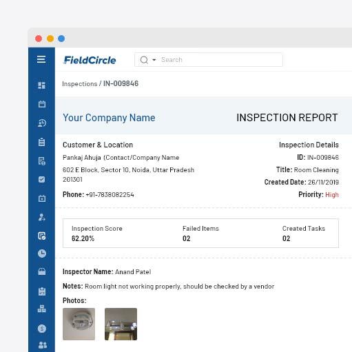 Pre/Post inspection reports