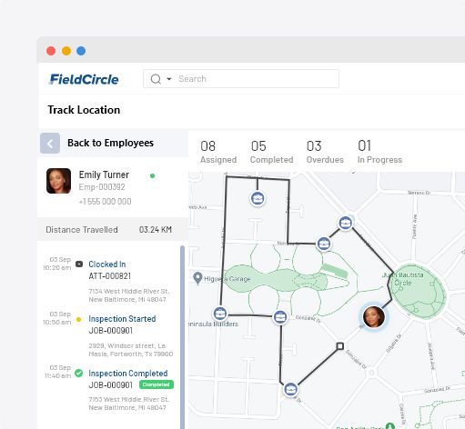 Route planning and scheduling in field service software