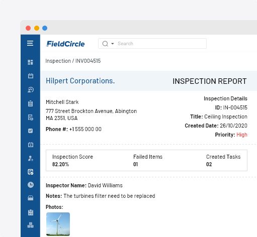 Inspections and audits using field service software