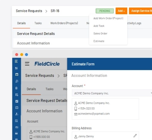 Tickets and service request in asset management system