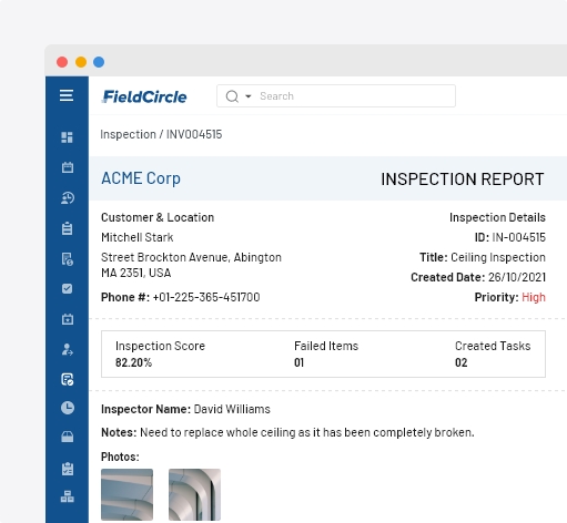 Perfoming asset inspections in EAM software