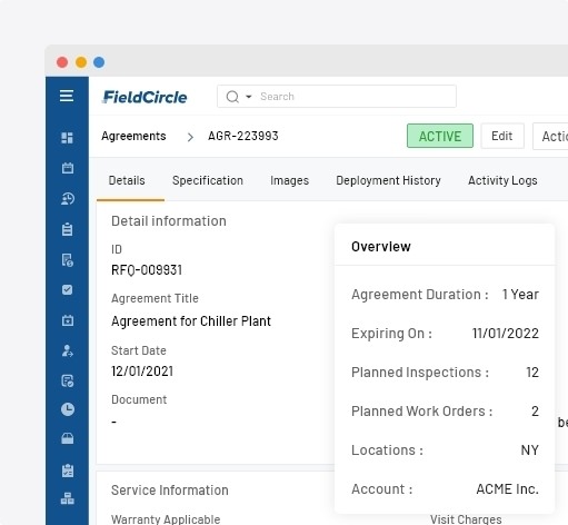 Agreement and contract management in CMMS system