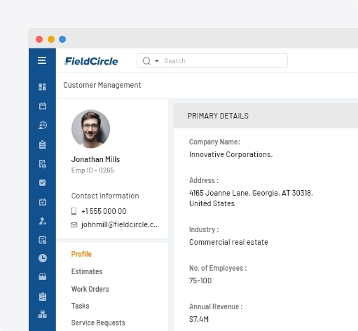 Managing customers records in facility management