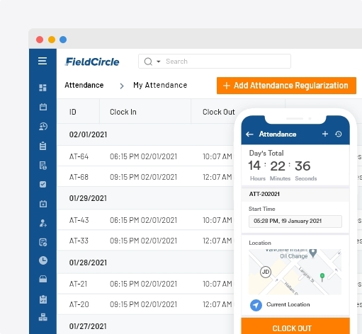 Time tracking and timesheets in HVAC service software