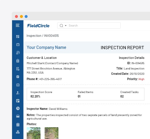 Pre/Post inspection reports