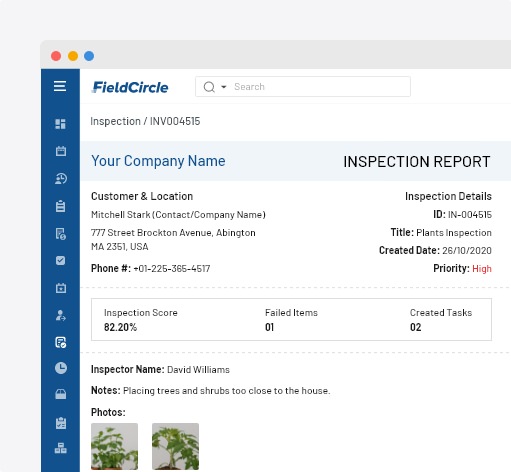 landscape Pre/Post inspection reports