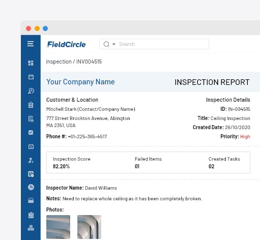 roofing Pre/Post inspection reports